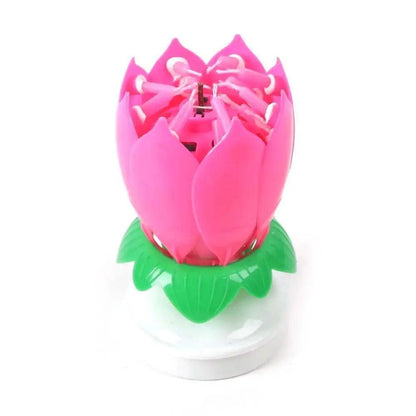 MUsical Birthday Candles Flower - Pink (140582)