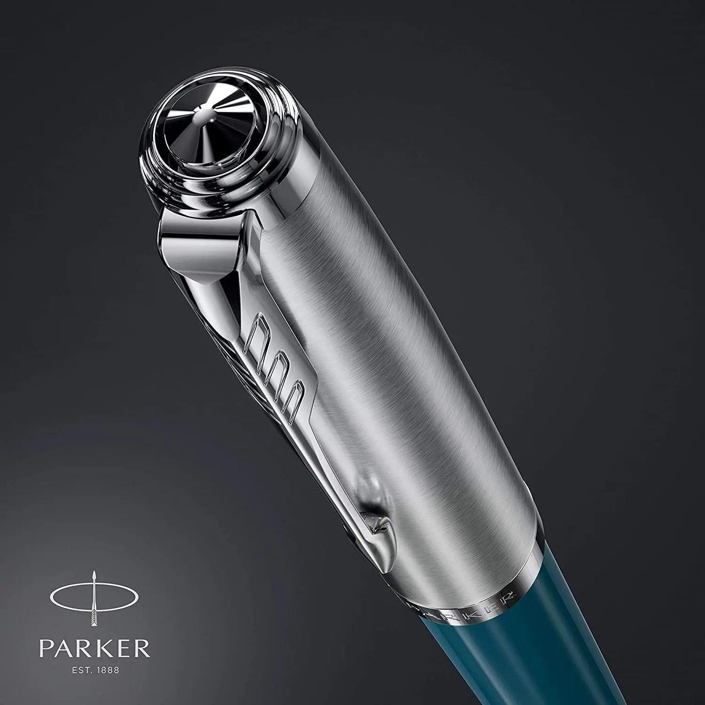 Parker 51 CT Fountain Pen | Black Barrel with Chrome Trim | Fine Nib with Black Ink Cartridge | Gift Box