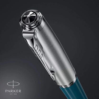 Parker 51 CT Fountain Pen | Black Barrel with Chrome Trim | Fine Nib with Black Ink Cartridge | Gift Box