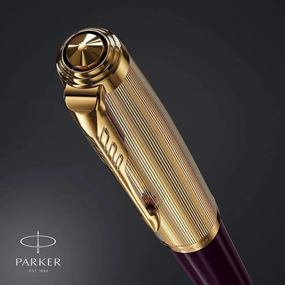 Parker 51 CT Fountain Pen | Black Barrel with Chrome Trim | Fine Nib with Black Ink Cartridge | Gift Box