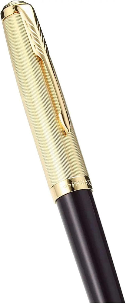 Parker 51 CT Fountain Pen | Black Barrel with Chrome Trim | Fine Nib with Black Ink Cartridge | Gift Box