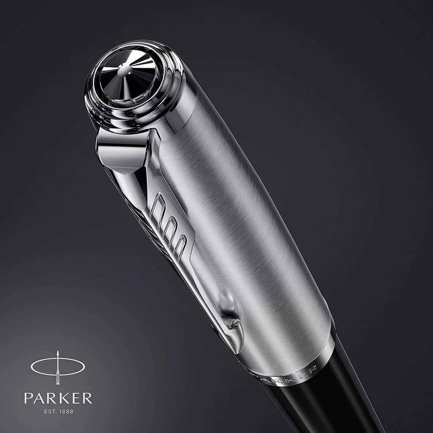 Parker 51 CT Fountain Pen | Black Barrel with Chrome Trim | Fine Nib with Black Ink Cartridge | Gift Box