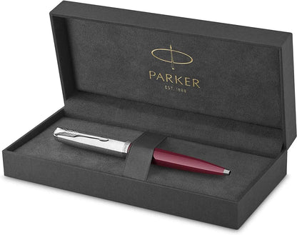 Parker 51 CT Fountain Pen | Black Barrel with Chrome Trim | Fine Nib with Black Ink Cartridge | Gift Box
