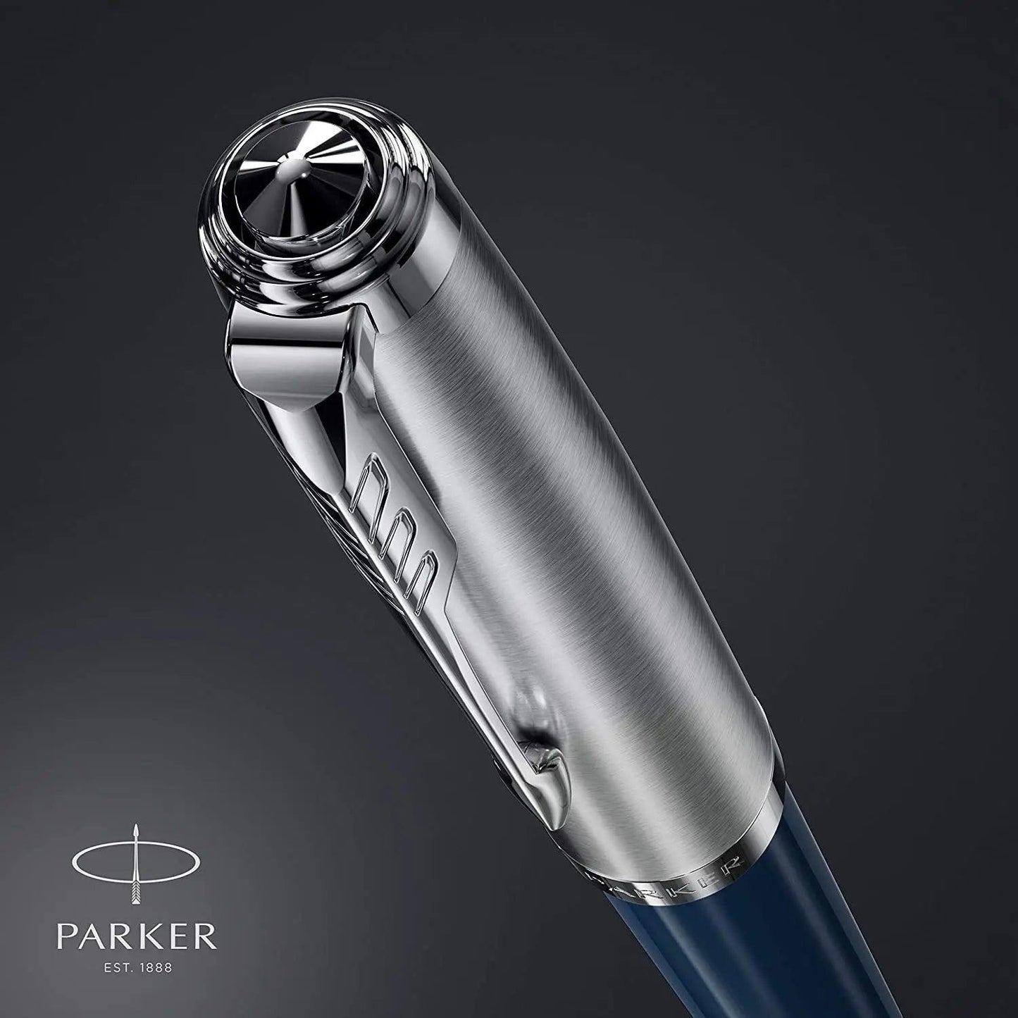 Parker 51 CT Fountain Pen | Black Barrel with Chrome Trim | Fine Nib with Black Ink Cartridge | Gift Box