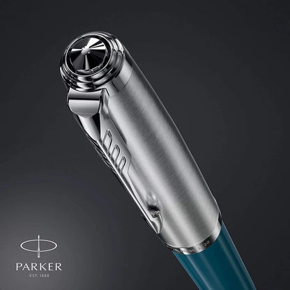 Parker 51 CT Fountain Pen | Black Barrel with Chrome Trim | Fine Nib with Black Ink Cartridge | Gift Box