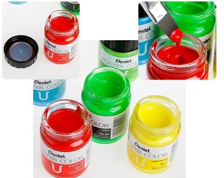 Pentel Poster Colors Paint Set 12 Colors 30ml