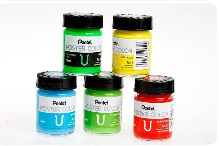 Pentel Poster Colors Paint Set 12 Colors 30ml