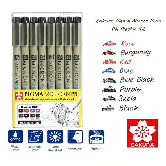 Sakura Pigma Micron Brush Pen - PN - Pack of 8