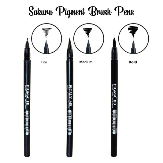 Sakura Pigma Professional Brush, FB, MB, BB