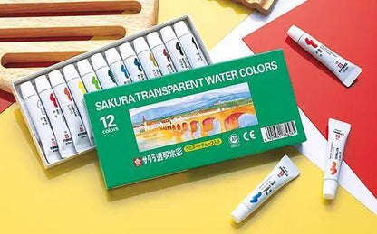 Sakura Transparent Watercolors Tubes Set Of 12