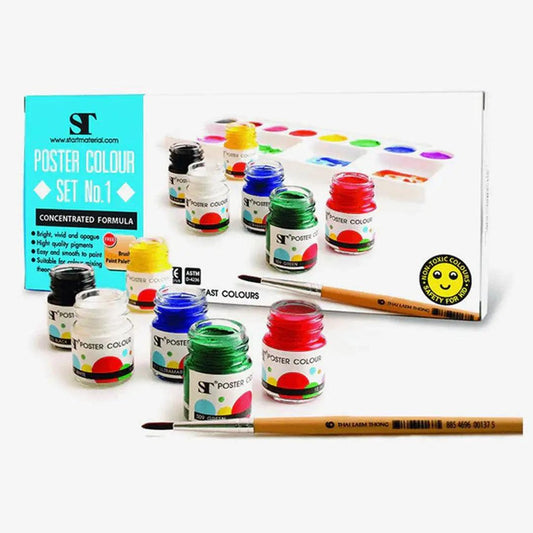 ST Poster color set of 6 30ml glass bottle