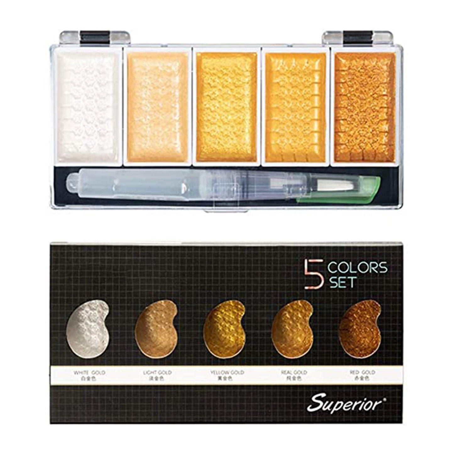Superior Color Solid Watercolor Metallic Set 5/8