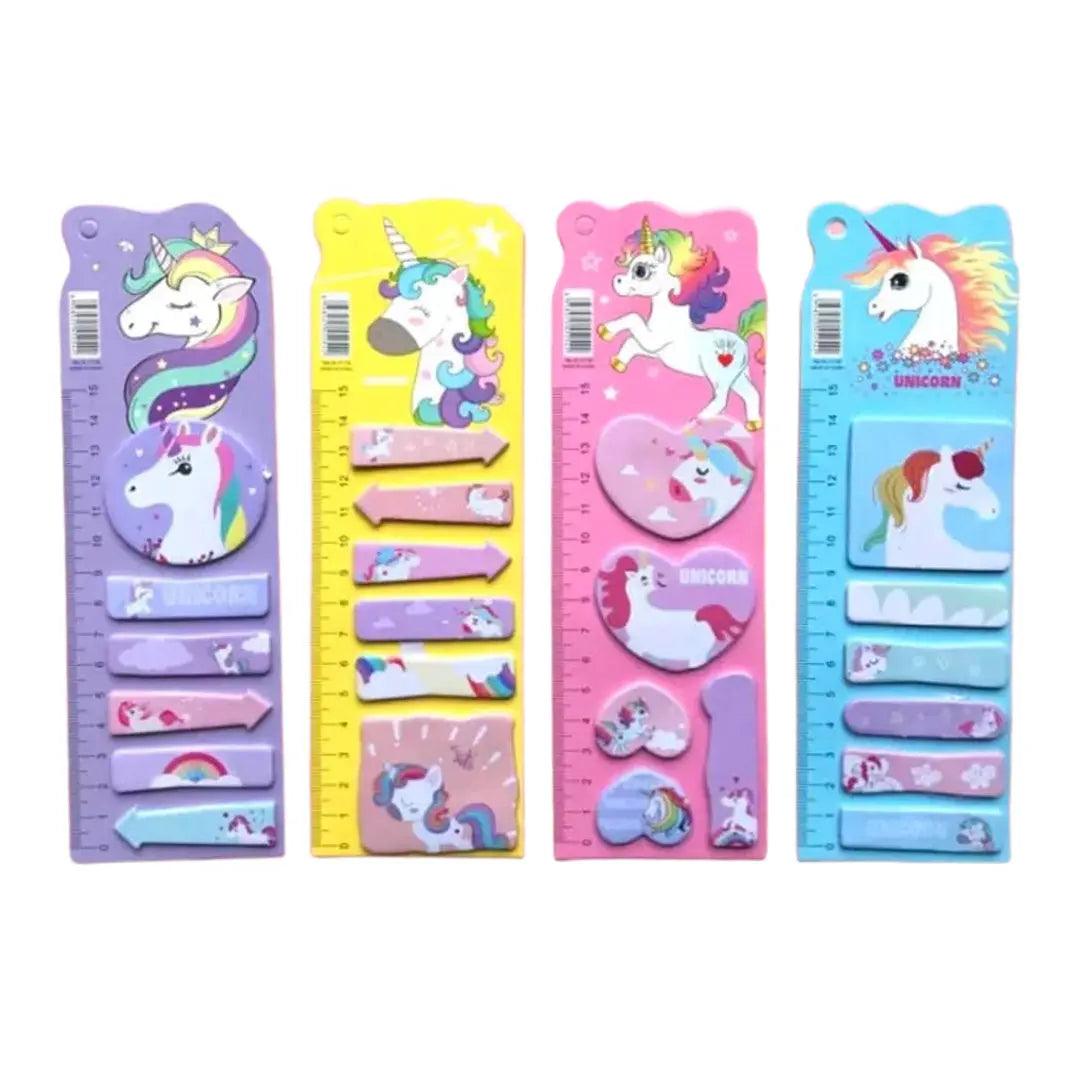 Unicorn Ruler Sticky Notes Set