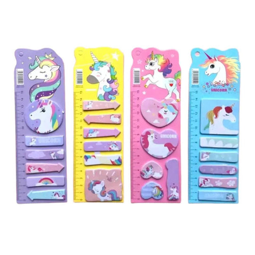 Unicorn Ruler Sticky Notes Set