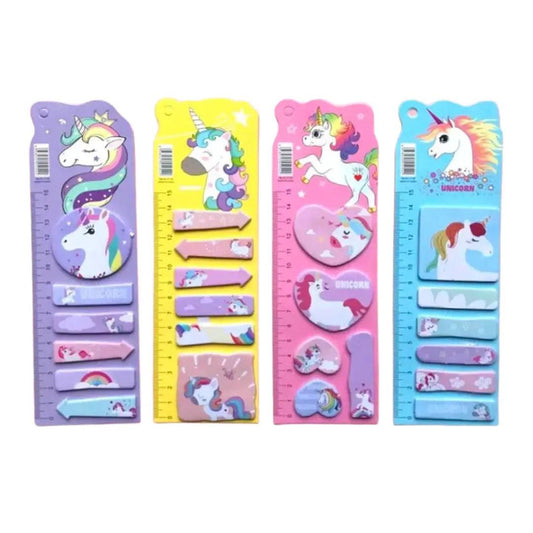 Unicorn Ruler Sticky Notes Set