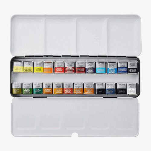 Winsor Newton Watercolour Lightweight Sketchers Box 24 Half Pans