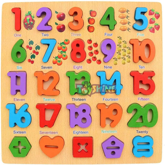 Wooden Board Numbers & Shapes