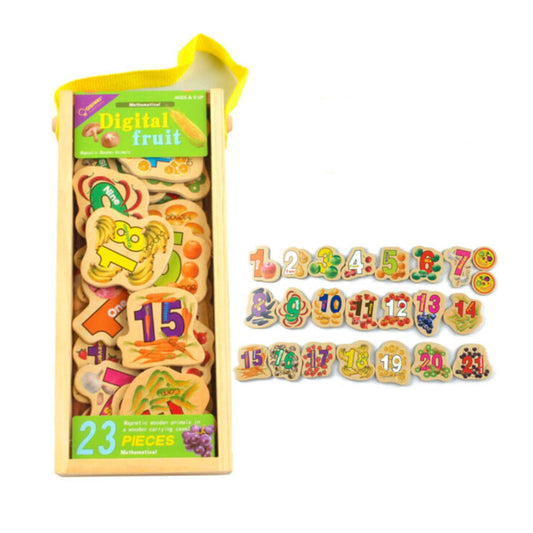 Wooden Number Magnetic Sticker Mathematical 23 Pieces (0826-1)