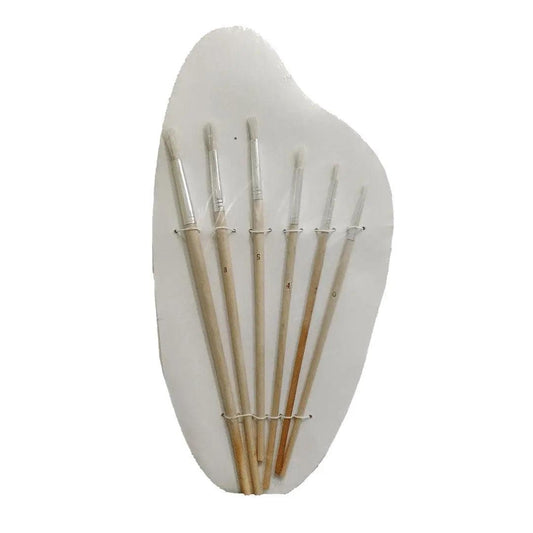 Wooden Palette With 6 Pcs Brush