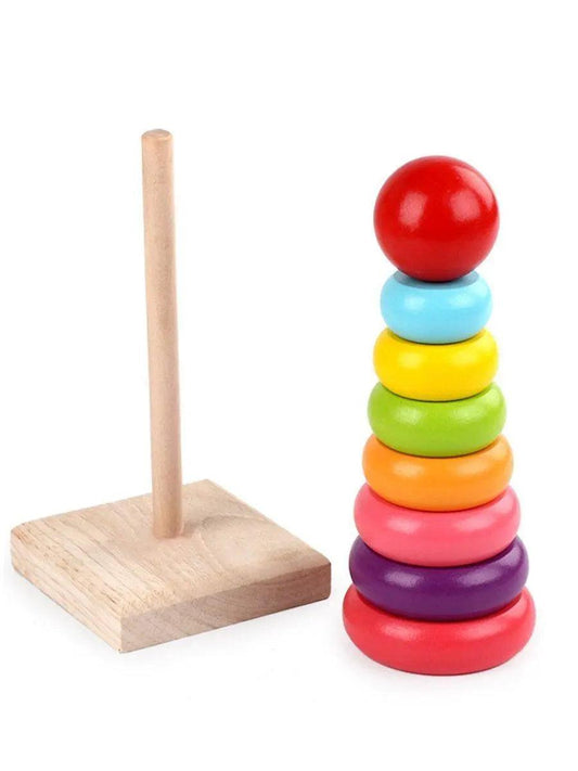 Wooden Toy 8 Step Rainbow Tower #147