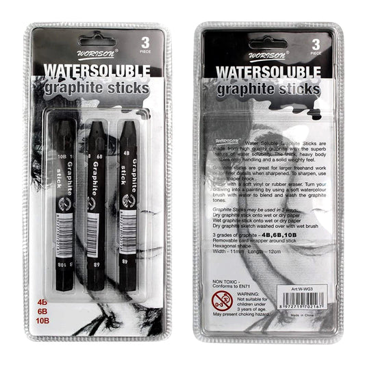 Worison Water Soluble Graphite Stick Pack of 3