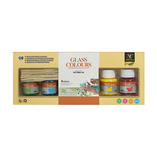 Yipinxuan 6668 Glass Colors Jars Pack Of 6