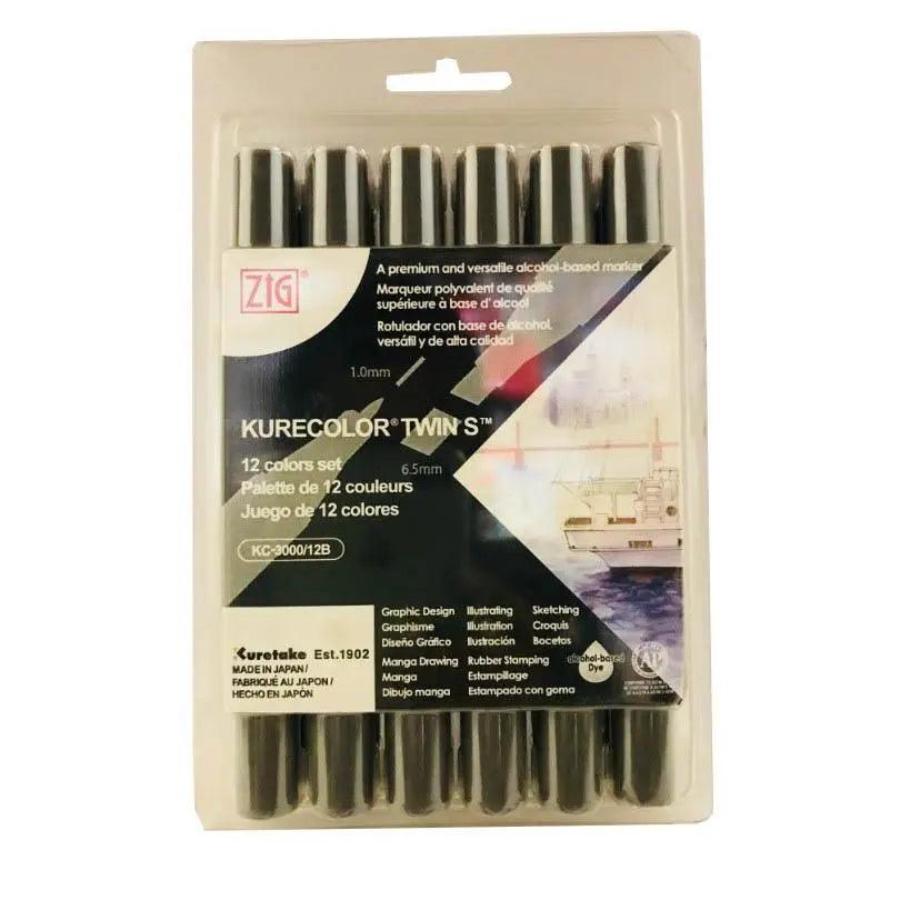 ZIG KureColor Twin' S Black Color Marker Est.1902 - Black