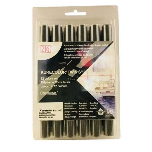 ZIG KureColor Twin' S Black Color Marker Est.1902 - Black