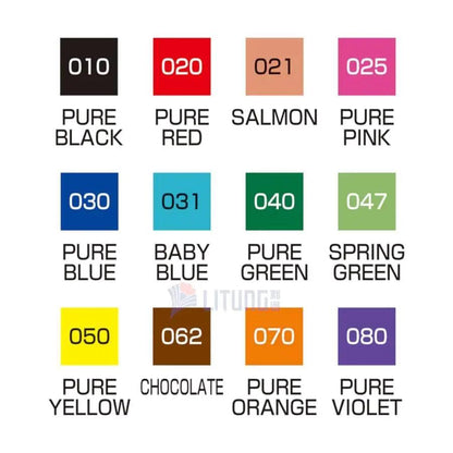 ZIG MEMORY SYSTEM JOURNAL & TITLE Double-headed calligraphy pen (12 color suit) MS-3600/12V